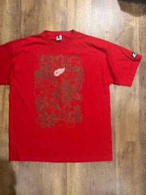 Vintage 1994 Starter Detroit Red Wings "All-Over Print" Collage T-Shirt